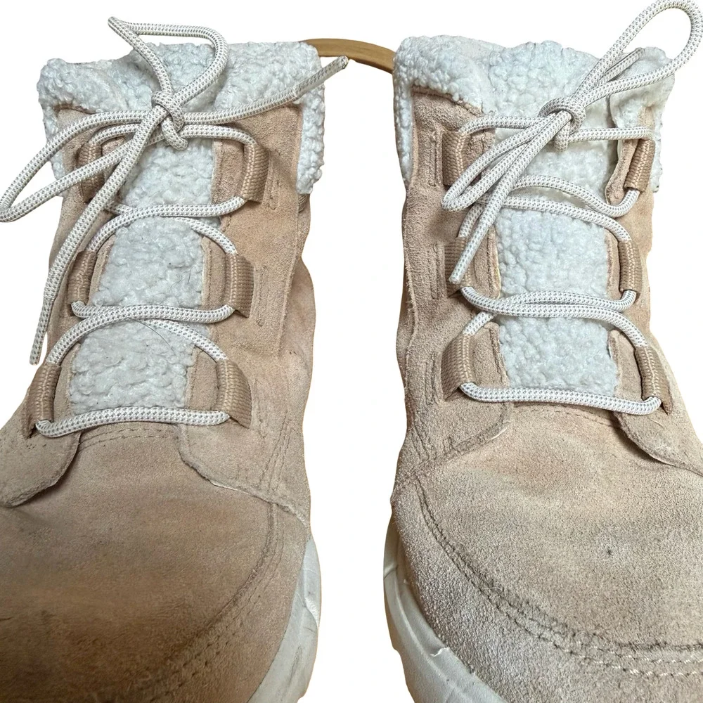 Sorel Explorer II Carnival Cozy Boots Beige Lace Up Ankle Winter Shoes sz 10